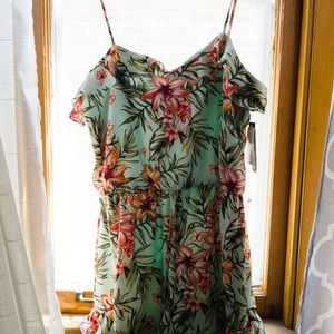 NEW Aqua Tropical Print Romper